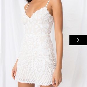 NWOT Superdown white sequin dress